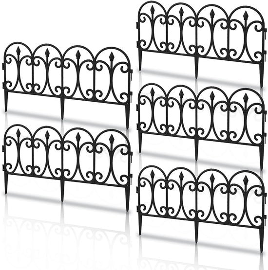 Recinzione in plastica - bordo - cancelli decorativi - 30 cm alto - nero 15 pezzi