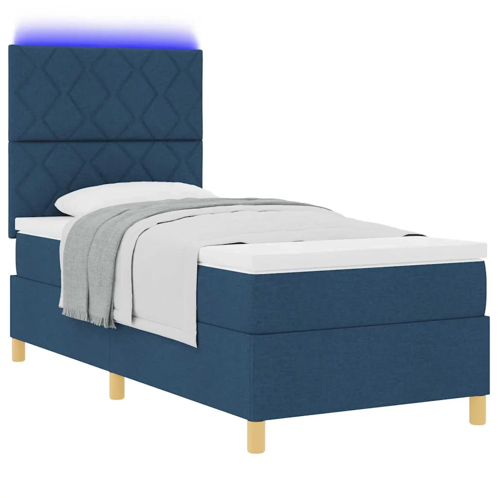 Letto a molle con materasso Blu 90 x 190 cm Tessuto 3343144