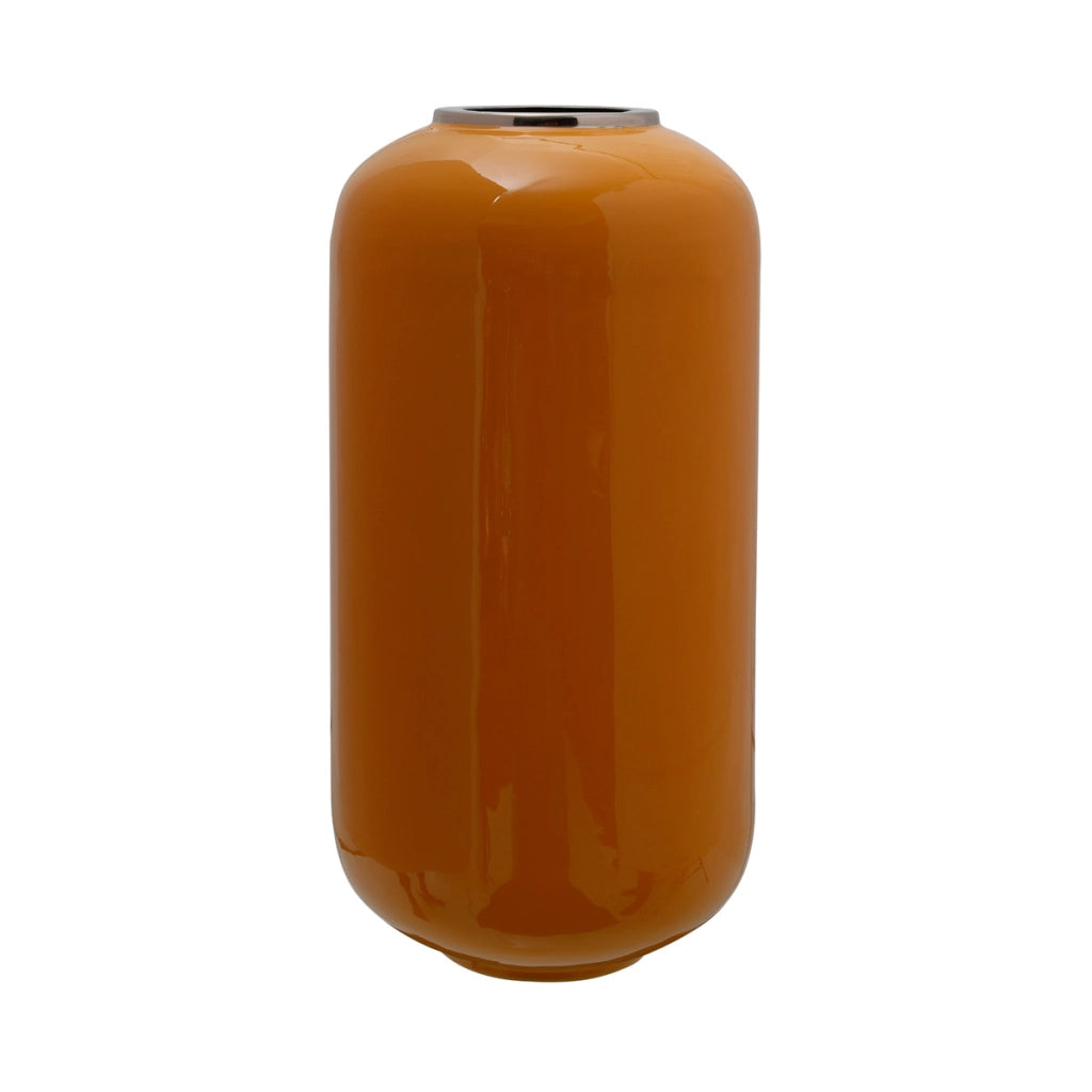 Vaso decorativo Art Deco 225 in metallo giallo e argento