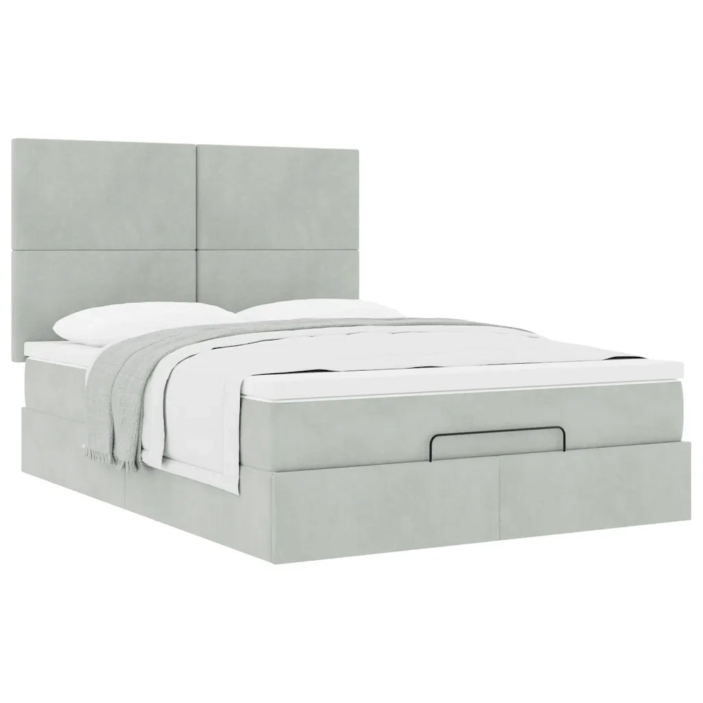 Struttura Letto Pouf con Materassi 140x190 cm Velluto 3313397
