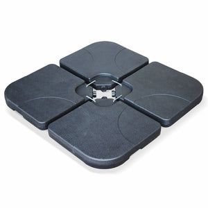 Base per ombrellone  set di 4 lastre quadrate, nero