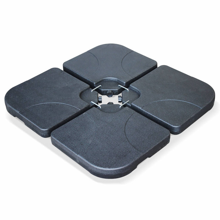 Base per ombrellone  set di 4 lastre quadrate, nero