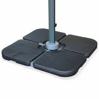 Base per ombrellone  set di 4 lastre quadrate, nero