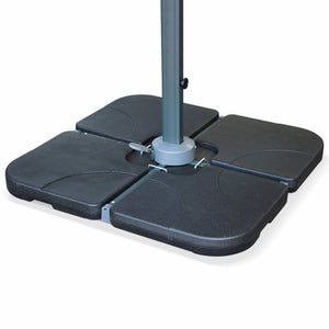Base per ombrellone  set di 4 lastre quadrate, nero
