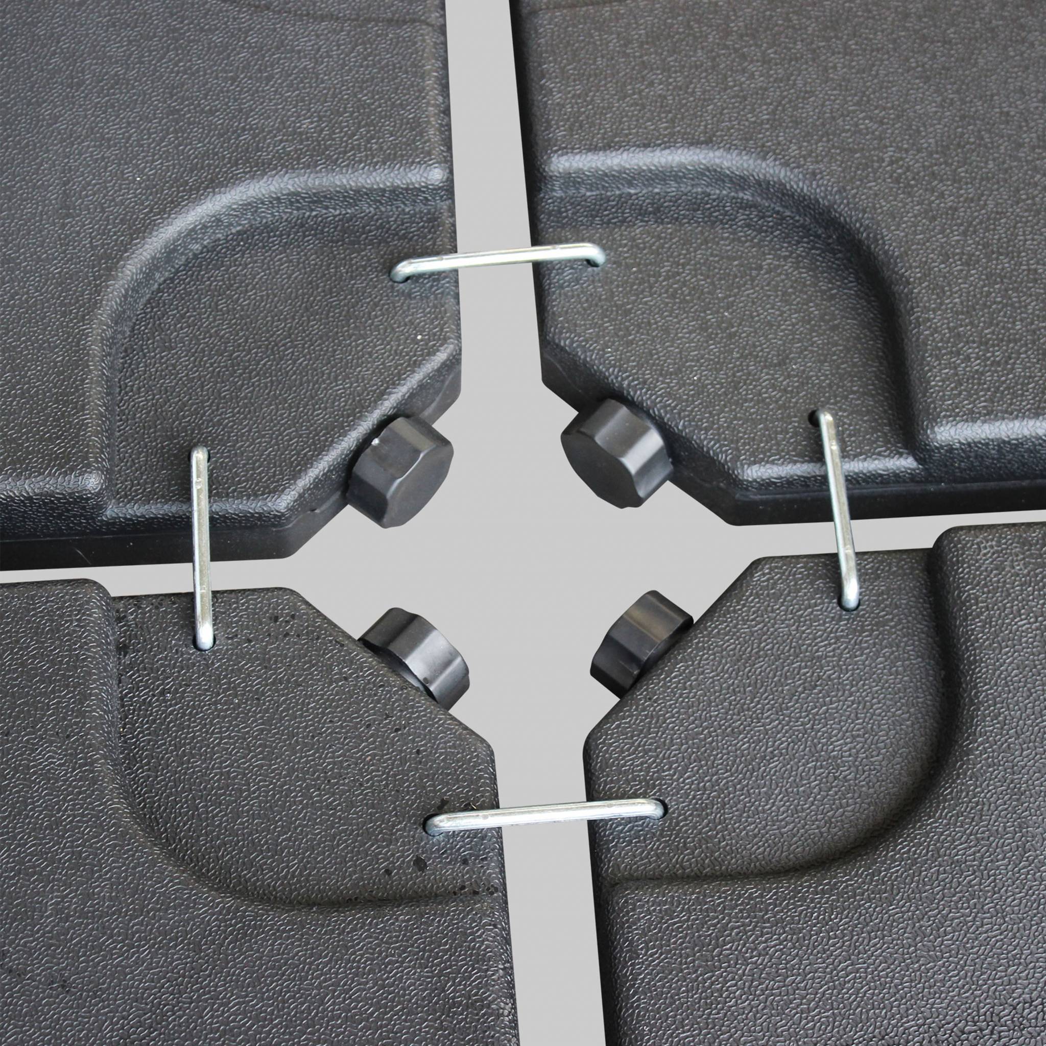 Base per ombrellone  set di 4 lastre quadrate, nero