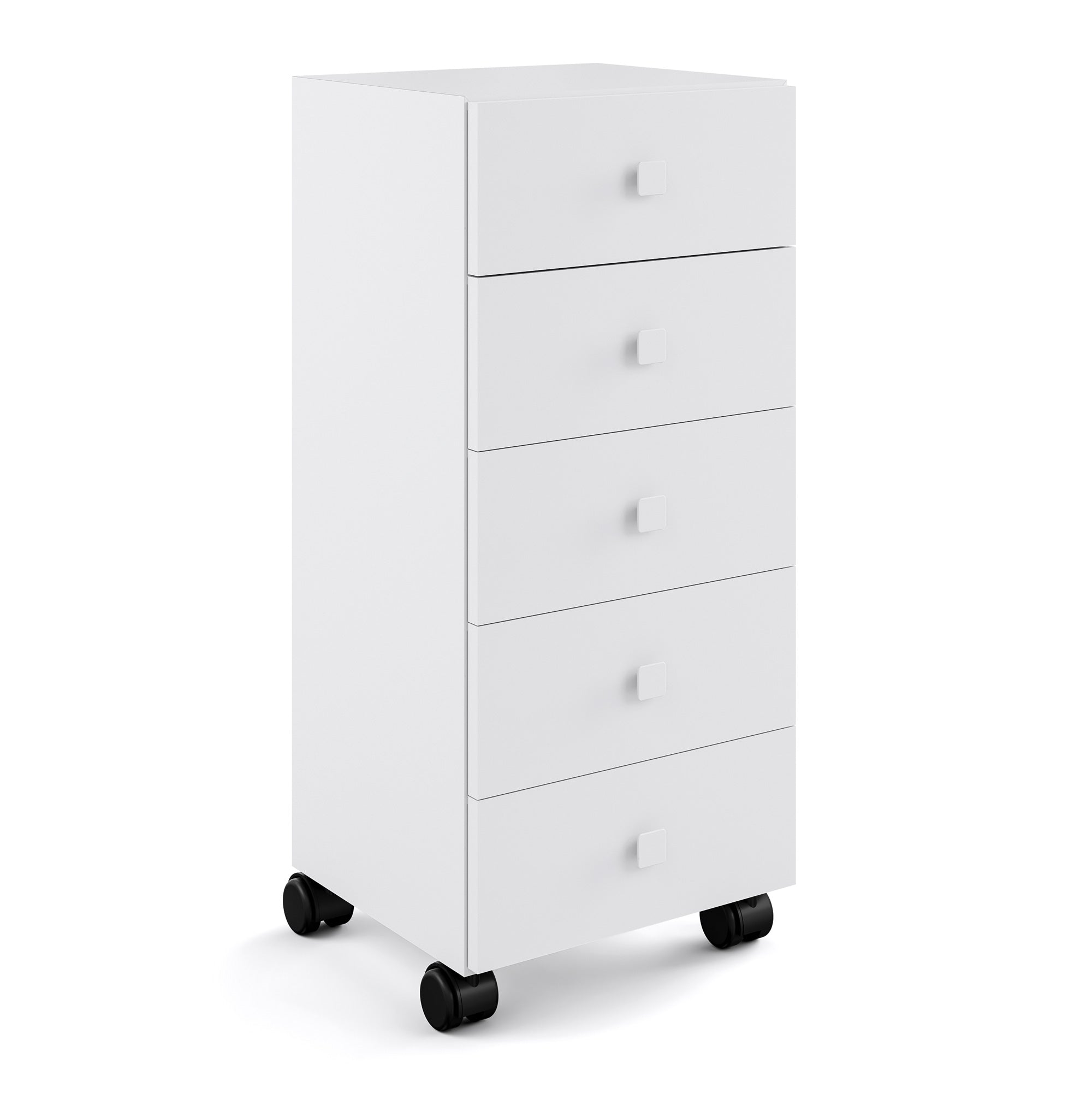 Lineabeta - Base 5 cassetti con ruote Runner in acciaio bianco