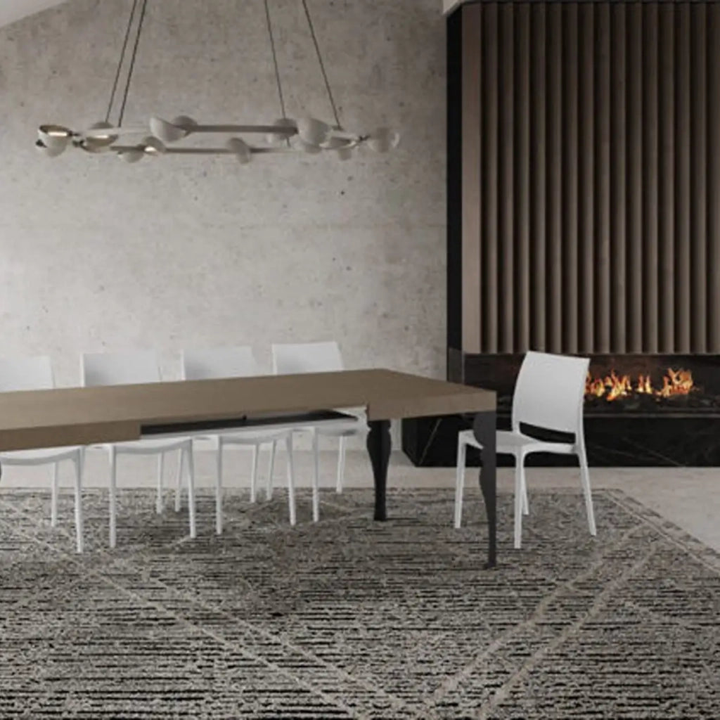 Tavolo allungabile 140/400x90 cm Paxon tortora gambe antracite