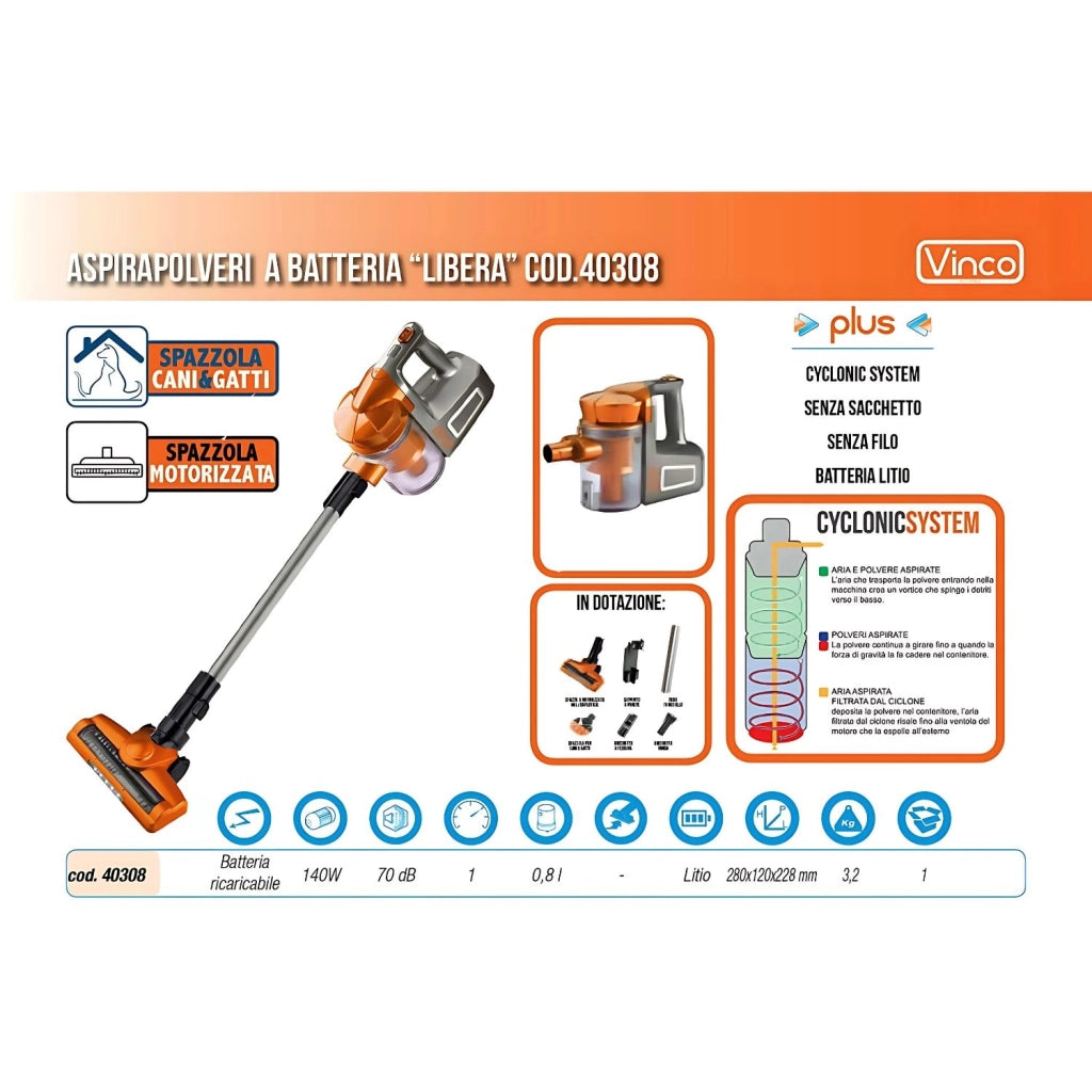VINCO COD.40308 Aspirapolvere  MOD. CH628