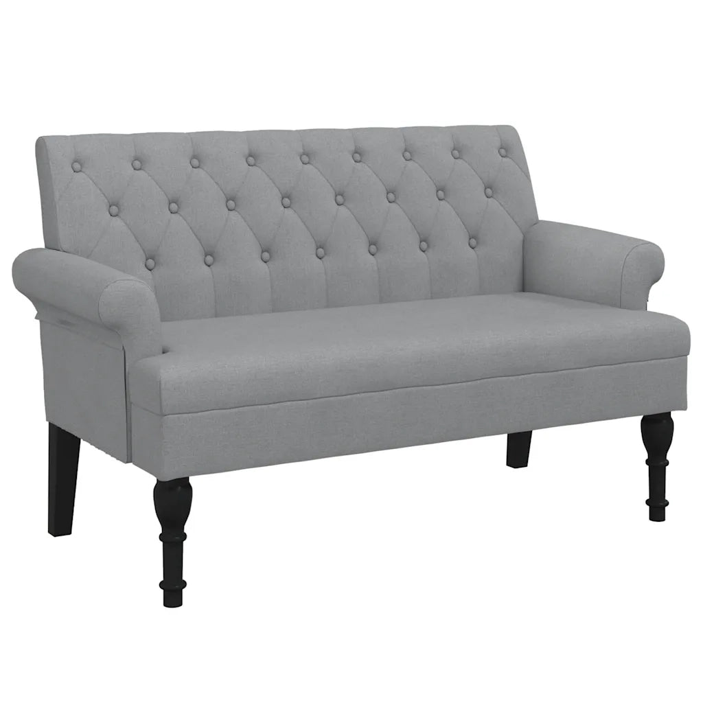 Panca con Schienale Grigio Chiaro 120x62x75,5 cm in Tessuto CFW7929796