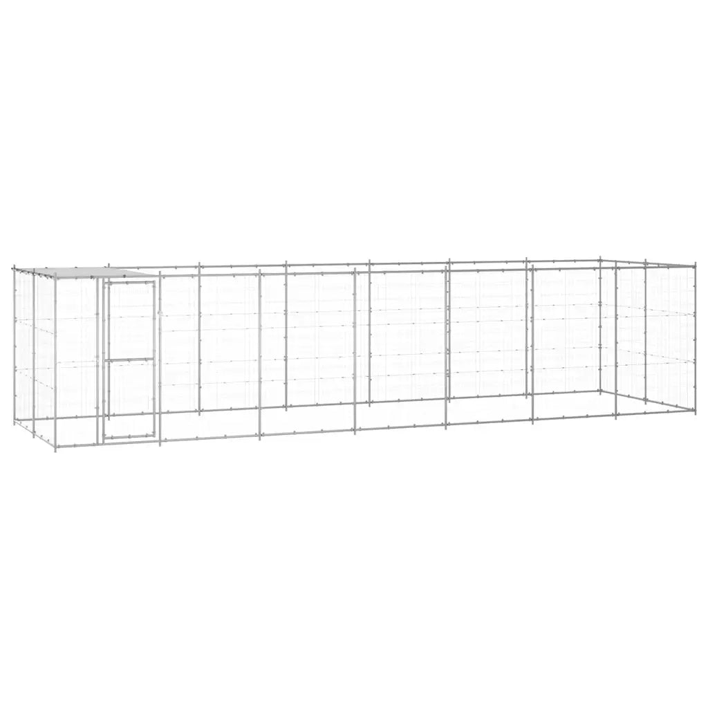 Gabbia per Cani da Esterno in Acciaio Zincato con Tetto 16,94 mÂ² cod mxl 55312