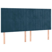 Testiera | Testata Blu Scuro 160x5x118/128 cm Velluto