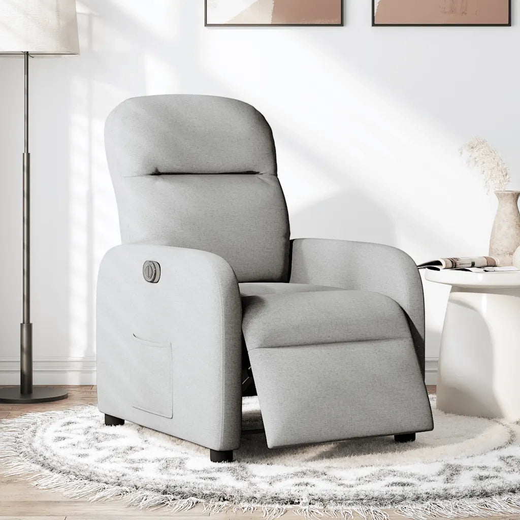 Poltrona Elettrica Reclinabile Grigio Nuvola in Tessuto 3302961