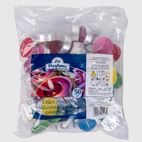 MOCCOLI SCALDAVIVANDE COLORATI 50 PZ OSLO - LA BRIANTINA