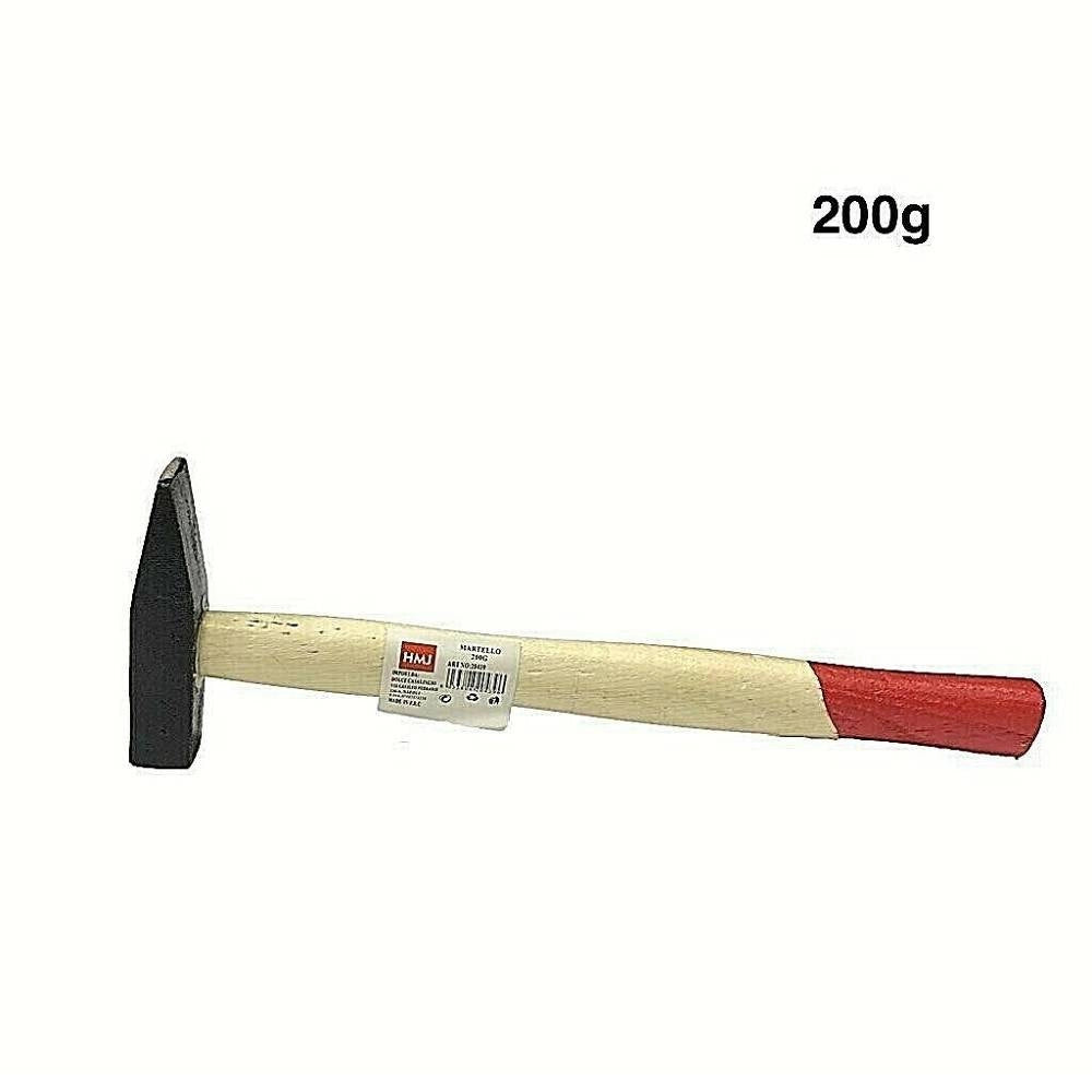 Trade Shop - Martello Manico Legno Meccanico Tipo Tedesco 200gr 1/3 Falegname Carpentiere -