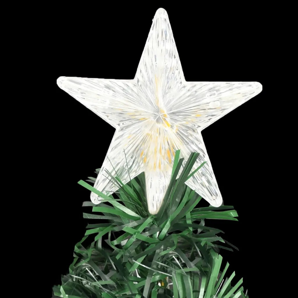 Albero di Natale Preilluminato-Decorazioni natalizie con Supporto e LED 150 cm Fibra Ottica