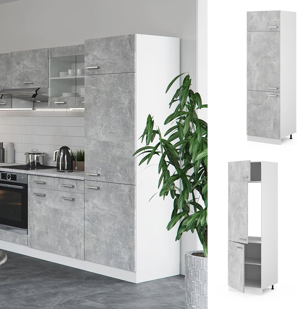 Armadio frigorifero R-Line, Calcestruzzo, 60 cm, per la libera combinazione all'interno di sistemi cucina modulari
