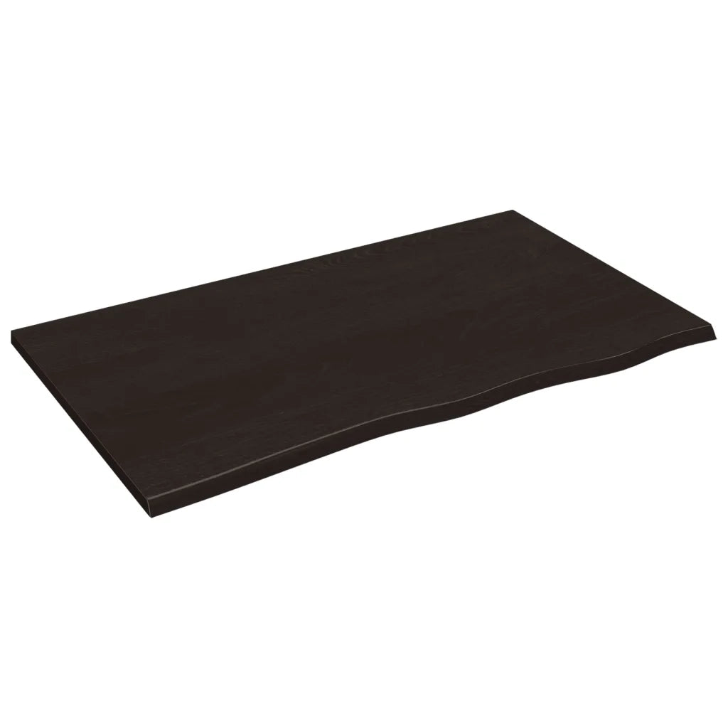Piano Bagno Marrone Scuro 100x60x2 cm Legno Massello Trattato CFW4591918