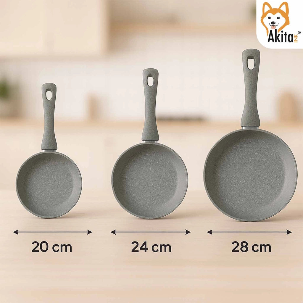 Akitaink Set 3 Padelle Primolla Stone Antiaderenti