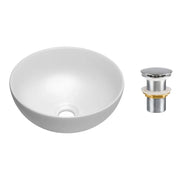 Lavabo da appoggio rotondo 32 cm bianco opaco con piletta clic clac