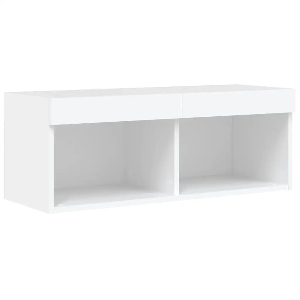 Mobili TV a Muro con LED 4pz | Armadietto TV | Mobile Porta TV Bianchi in Legno Multistrato