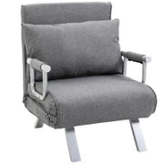 Poltrona Relax Sedia da Letto, Funzione Letto, Ospite, 65 cm x 69 cm x 80 cm, Grigio