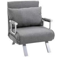 Poltrona Relax Sedia da Letto, Funzione Letto, Ospite, 65 cm x 69 cm x 80 cm, Grigio