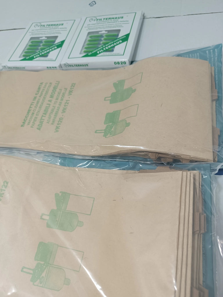 Kit Ricambi 16 Sacchetti 20 Profumini Compatibili Folletto Serie VK120-121-122