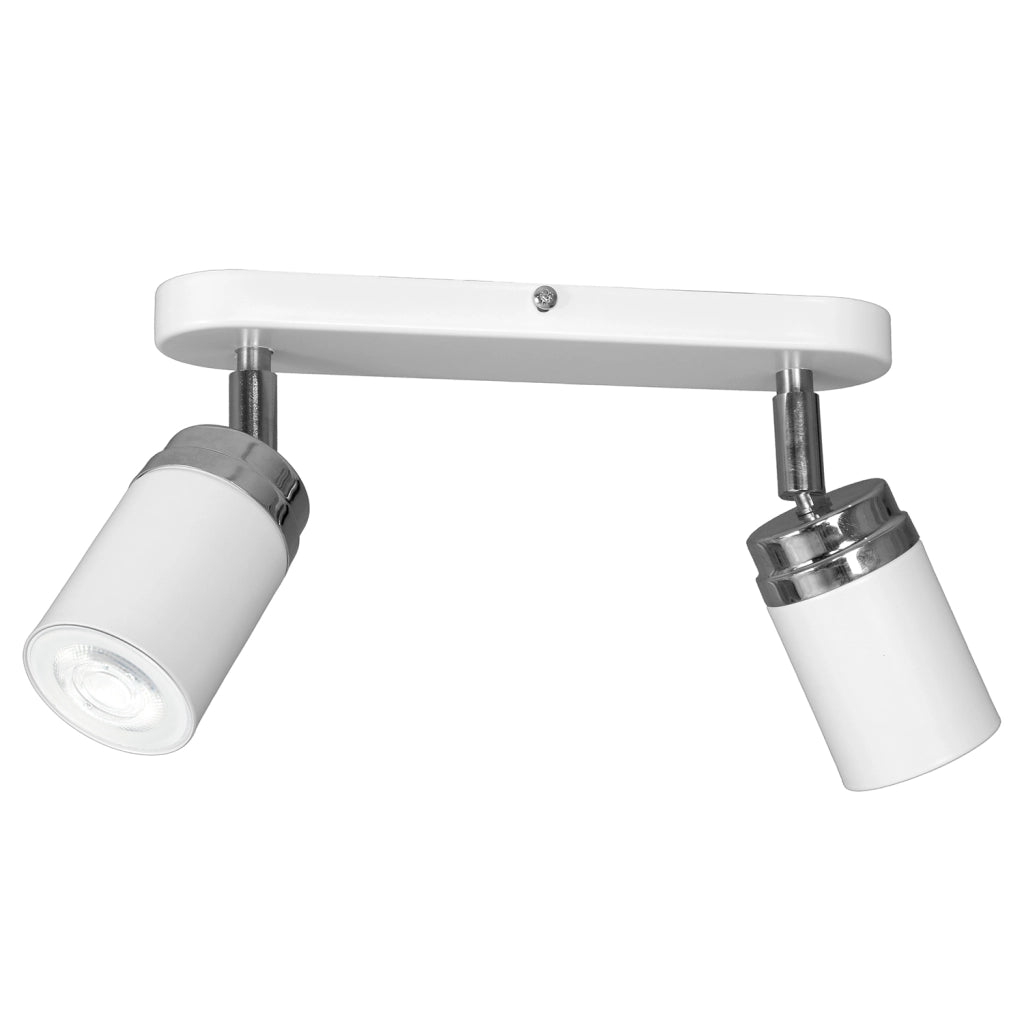 Barra faretti 2 luci bianco/cromo GU10 15W Reno Luminex