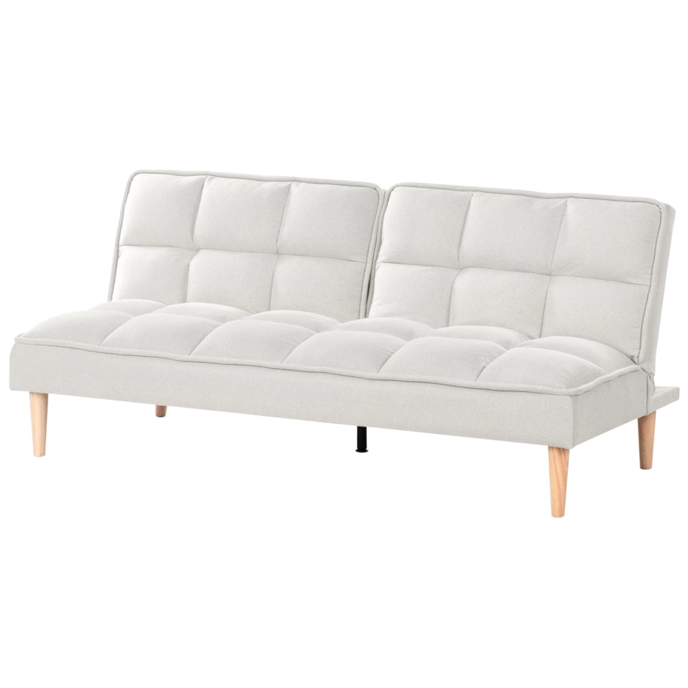 Divano letto Bianco Sporco Easy Clean Tessuto 3 posti reclinabile Schienale trapuntato Divano letto semplice Click-Clack