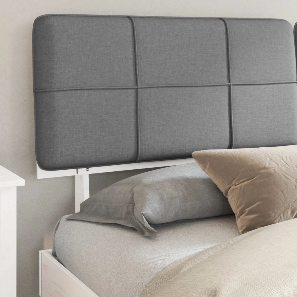 Letto con Testiera Rivestita Grigio chiaro 180 x 200 cm
