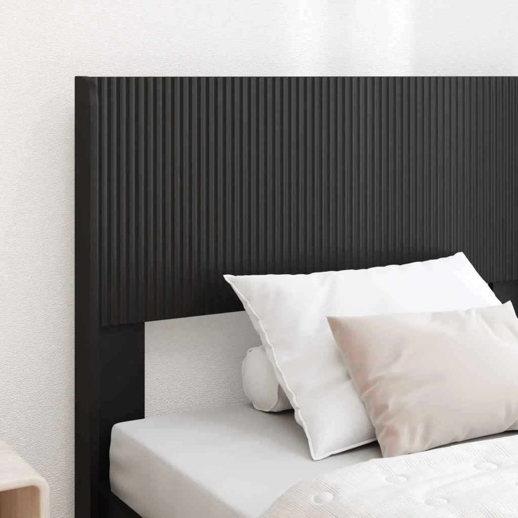 Struttura del letto con stoccaggio e testata Nero 75 x 190 cm 3414268