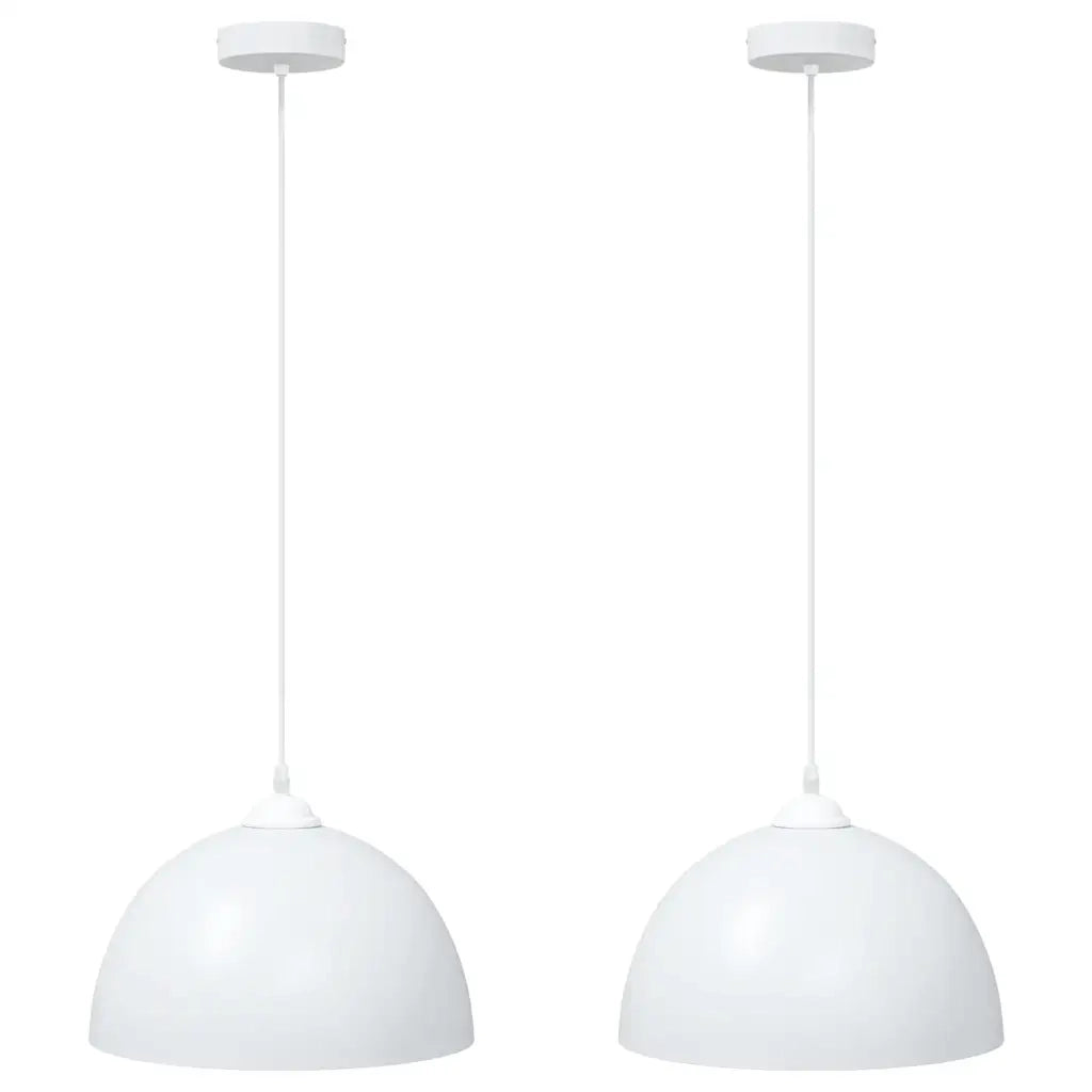 Lampada a Sospensione 2 pz Regolabile E27 Bianco Ã˜ 30cm Metallo