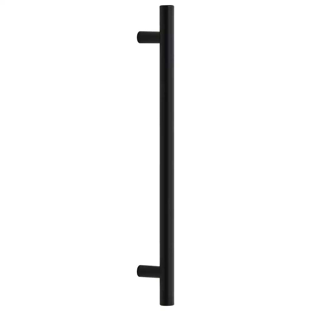 Poignées d'armoire 5 pcs noir 192 mm acier inoxydable
