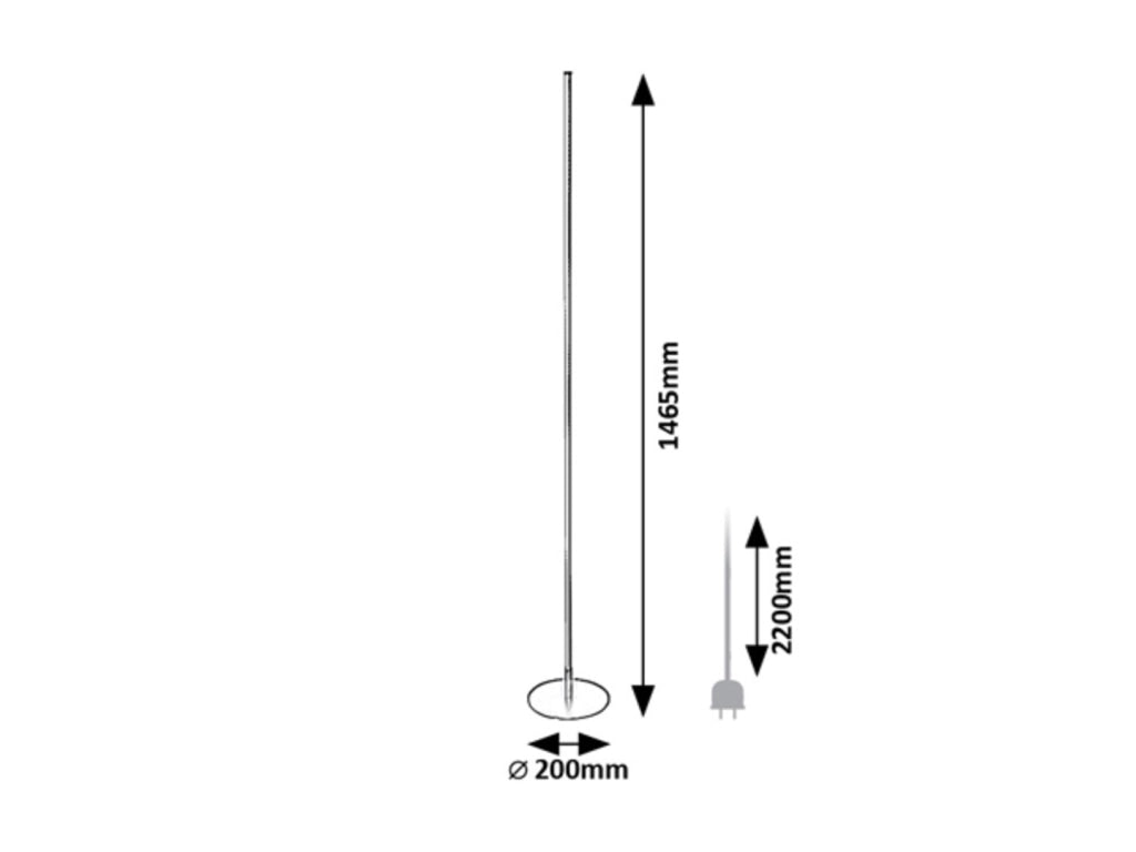 Lampada da terra LED 18W 3000K nera Rabalux Luigi 74005