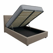 Letto contenitore piazza e mezza 120x190 cm con rete ortopedica a doghe, tessuto Enjoy, made in Italy - 54 Elephant