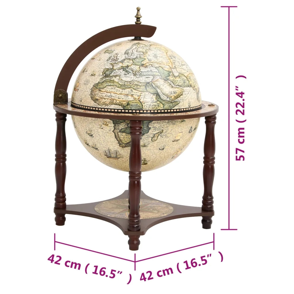 Bar a Globo Portavini Marrone Legno Massello di Eucalipto 343475