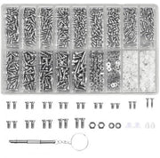 Set di riparazione per occhiali - 1000 pezzi - contenitore di viti - viti mini - chiave a croce/scheggia - set di viti professionale - compatta e portatile