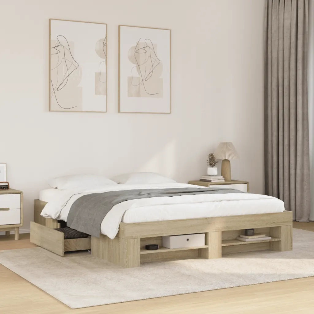 Giroletto senza Materasso Rovere Sonoma 160x200cm in Truciolato 3295459