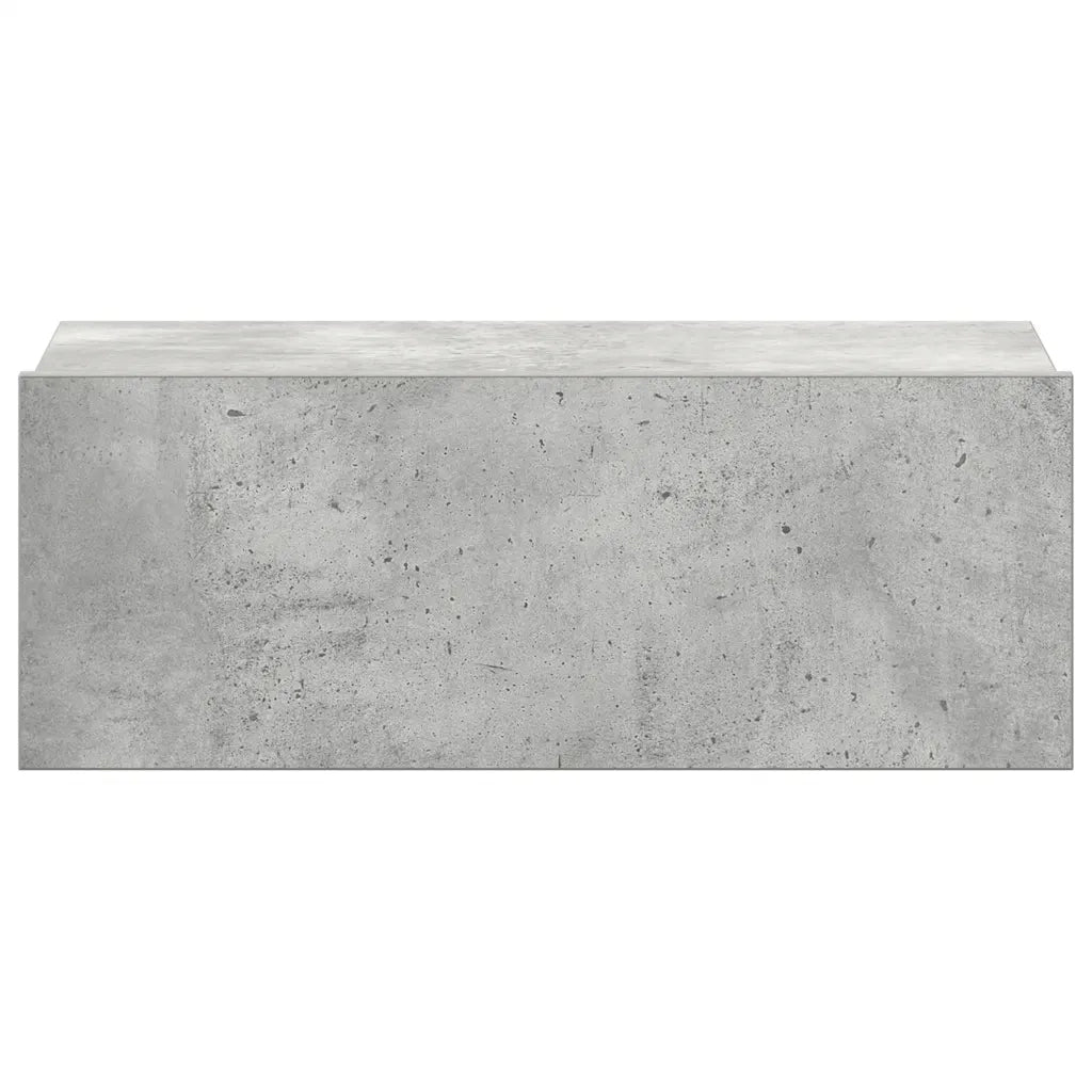 Comodino | Armadio da Notte | Mobiletto da notte Pensile Grigio Cemento 40x30x15cm in Legno Multistrato