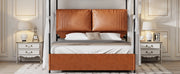 Letto Imbottito in Pelle con Cuscini ¨C MINIMAL ¨C 140x200, Nero, Metallo