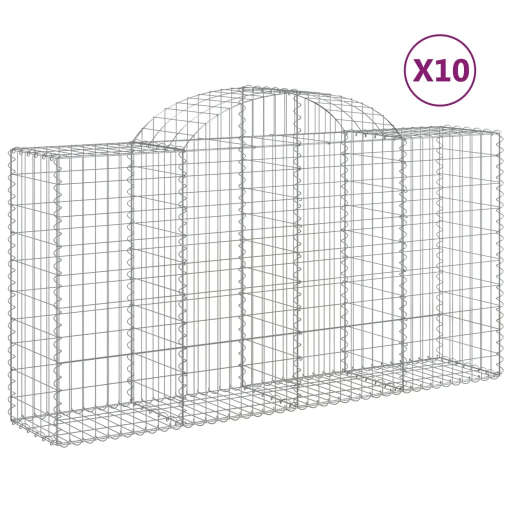 Cesti Gabbioni ad Arco 10 pz 200x50x100/120 cm Ferro Zincatocod mxl 76096