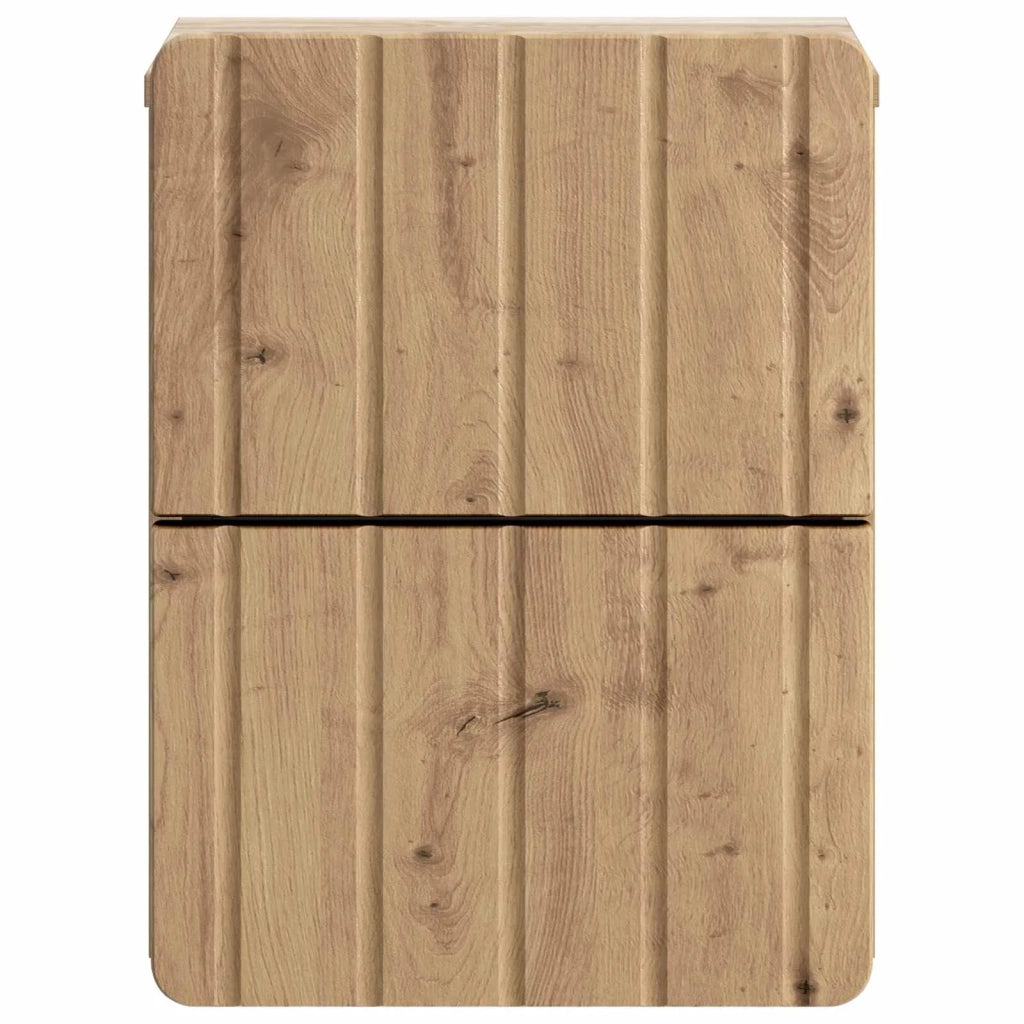 Mobiletto da notte a muro con cassetto 2 pcs Rovere Artigianale 898314