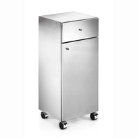 Lineabeta - Base 1 cassetti e 1 anta con ruote Runner in acciaio lucido