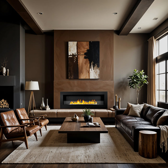 Camino a Bioetanolo da Parete 120x15x41 cm Siena 120 Nero