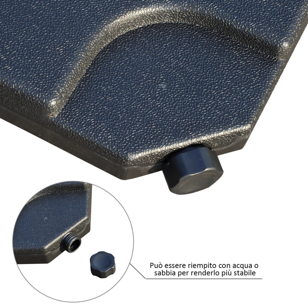 Set 4 Pezzi Base per Ombrellone da Giardino ¨C zephmum ¨C Plastica 50x50x7.5cm