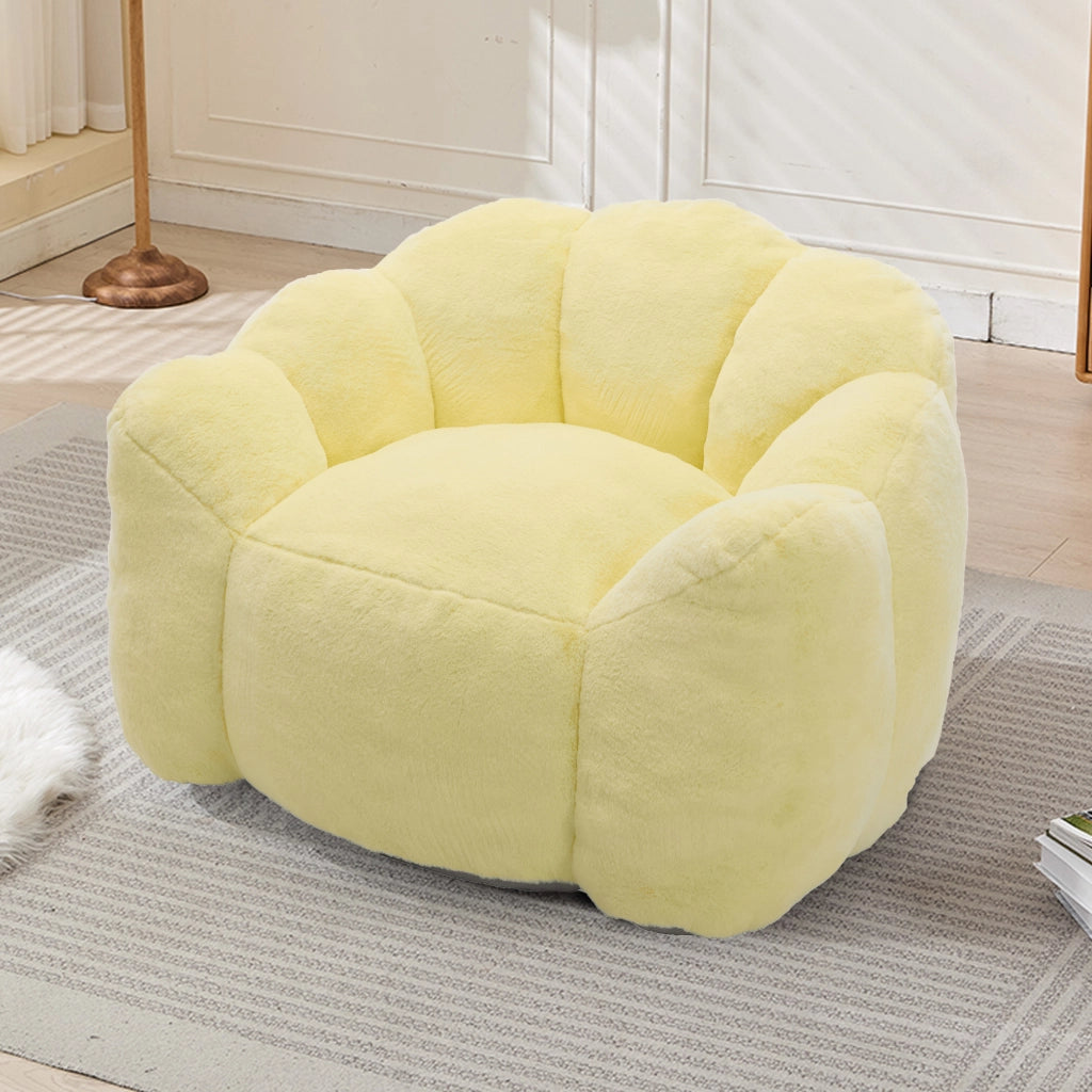 DIVANO a forma di loto in peluche giallo