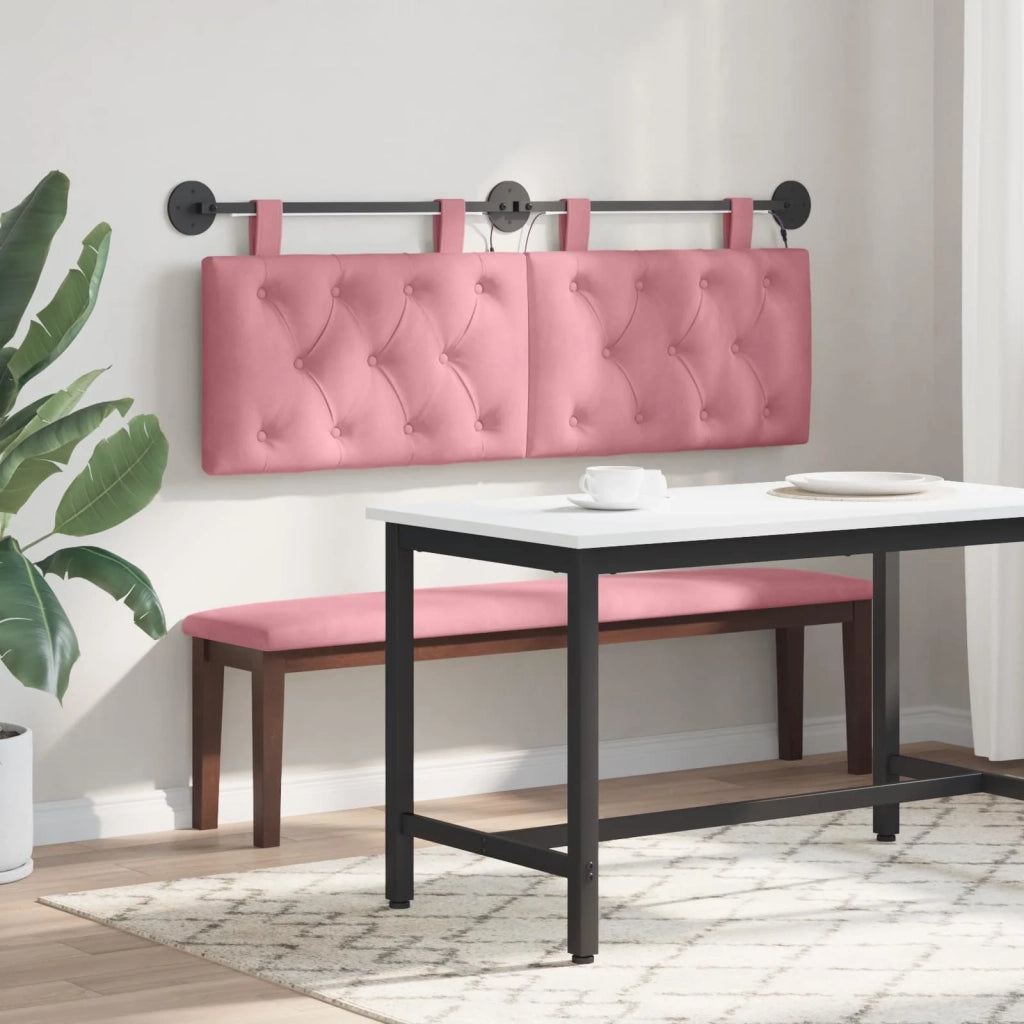 Testiera sospesa Con luce LED Rosa Velluto