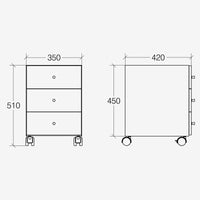 Lineabeta - Base 3 cassetti con ruote Runner in acciaio bianco