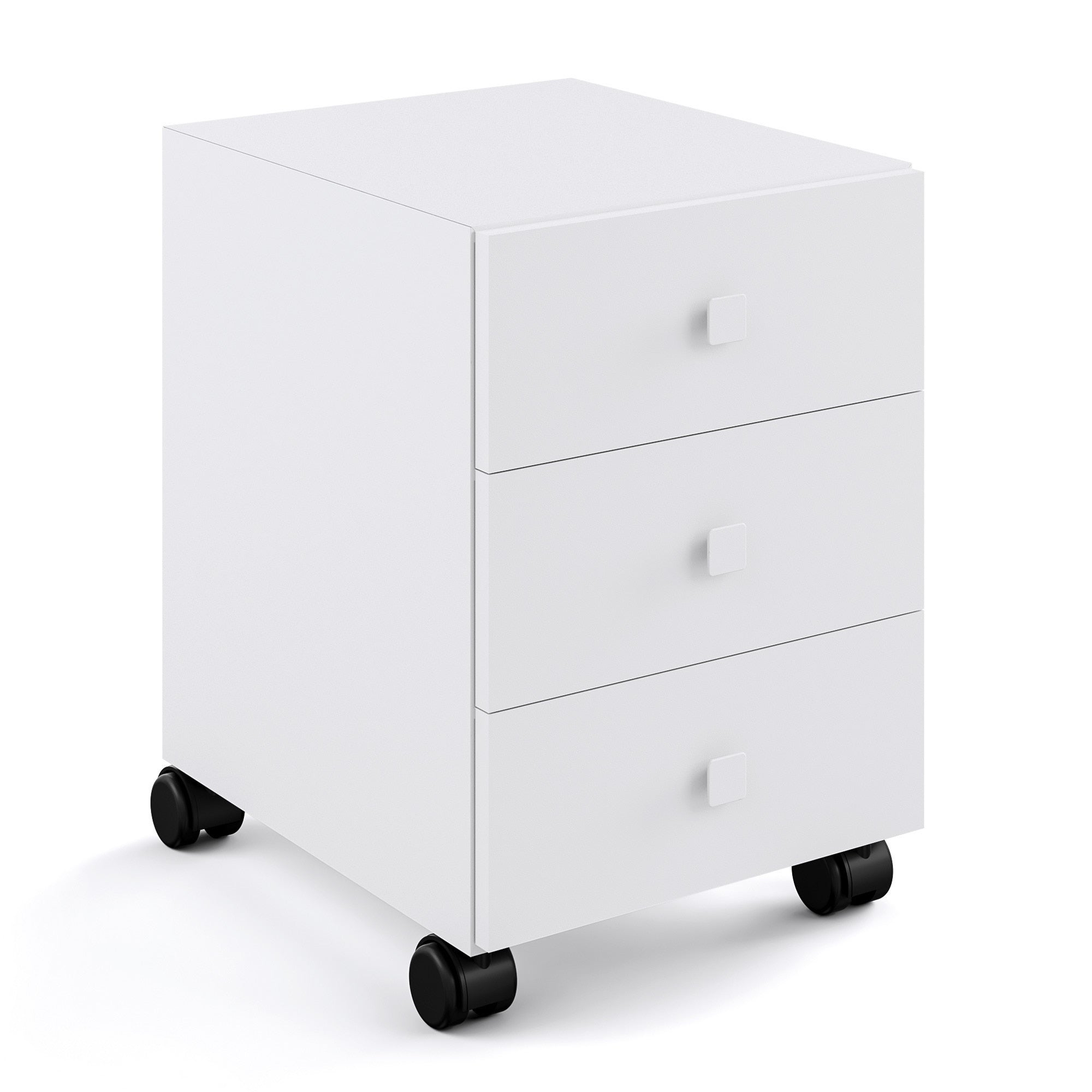 Lineabeta - Base 3 cassetti con ruote Runner in acciaio bianco