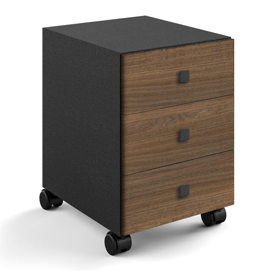 Lineabeta - Base 3 cassetti con ruote Runner in nero / rovere castano